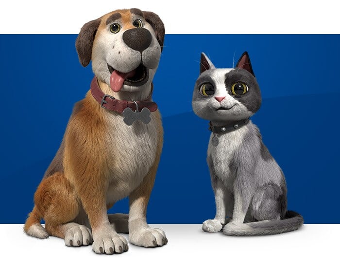 A happy dog and cat